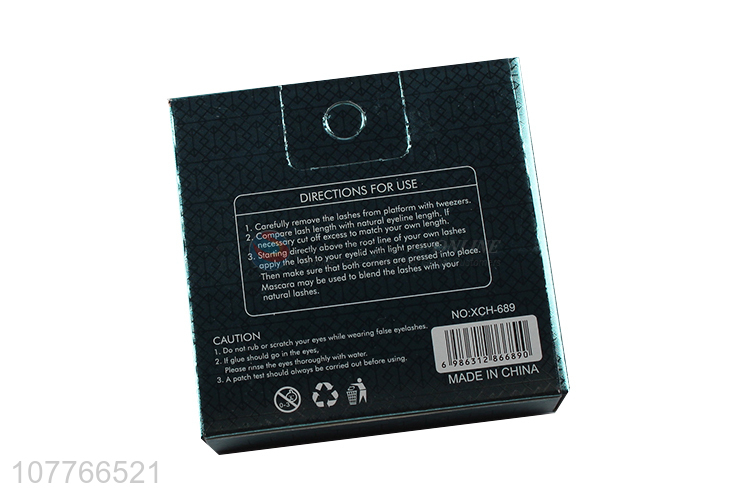 Wholesale natural waterproof eyelashes 5D square box blue false eyelashes