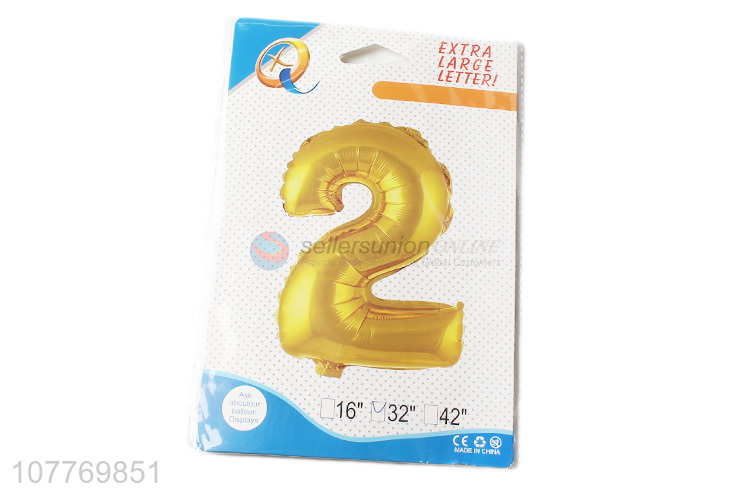 Hot sell gold party decoration number balloon with low price