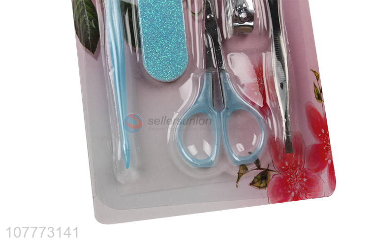 High quality 5 pieces beauty manicure set nail cutter nail file set