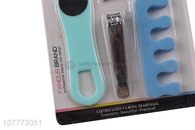 Wholesale 5 pieces manicure pedicure set nail clipper toe cleaning brush set