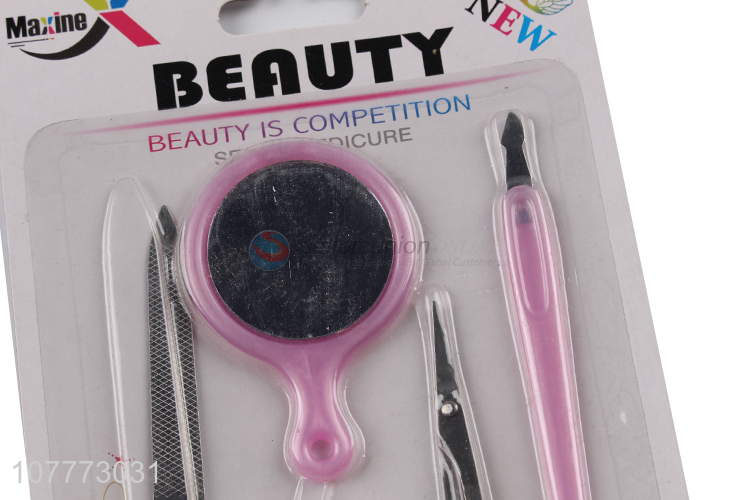 Factory price 5 pieces beauty manicure set nail clipper callus pusher set