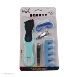 Wholesale 5 pieces manicure pedicure set nail clipper toe cleaning brush set