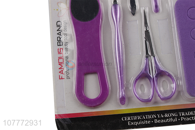 High quality 10 pieces beauty manicure set nail file nail clipper set