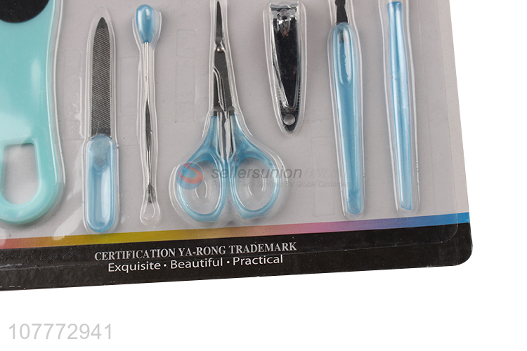 New arrival 11 pieces beauty manicure set nail file cutin pusher set
