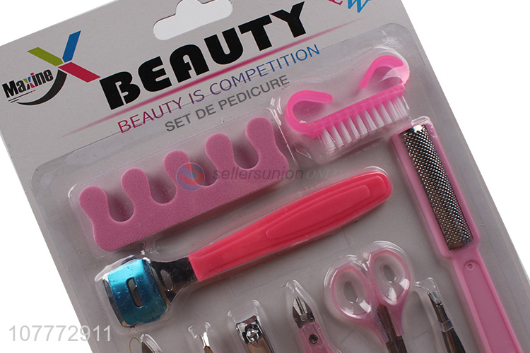 Wholesale 10 pieces beauty manicure set nail clipper nail file set