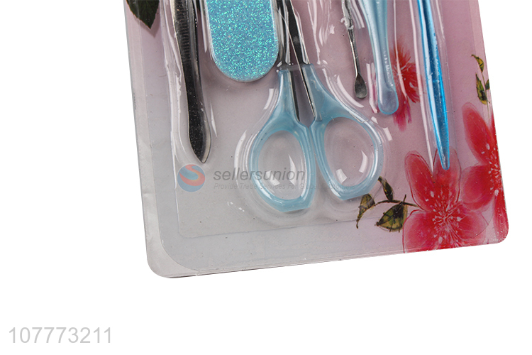 High quality 6 pieces beauty manicure set nail cutter eyebrow scissors set