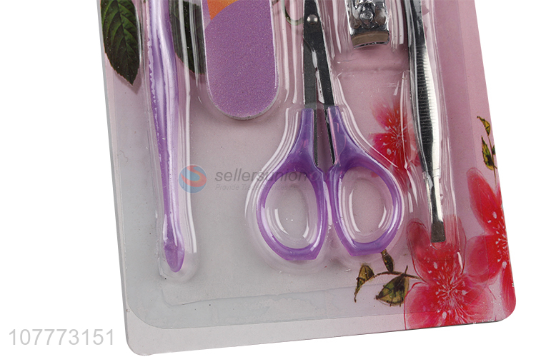 New arrival 5 pieces beauty manicure set nail clipper cuticle pusher set