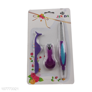 Hot selling 3 pieces manicure pedicure set nail cutter nial file set