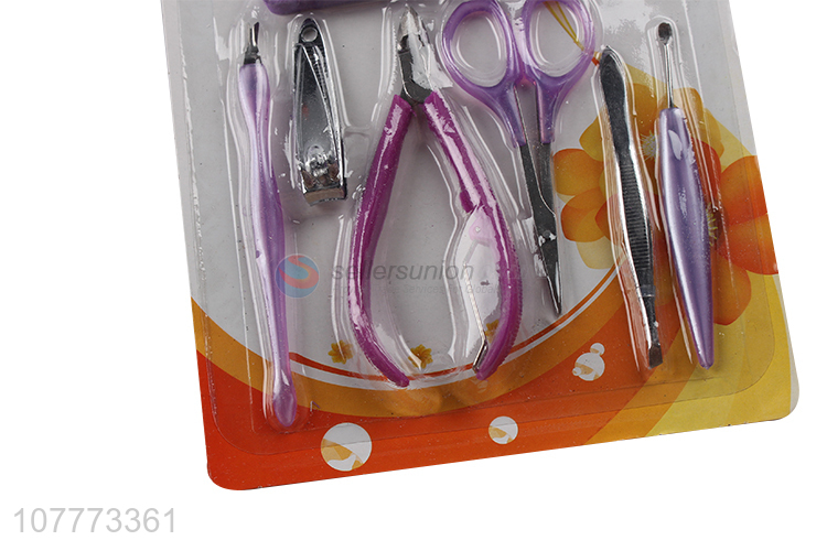 New arrival 7 pieces beauty manicure set nail cutter nose scissors set