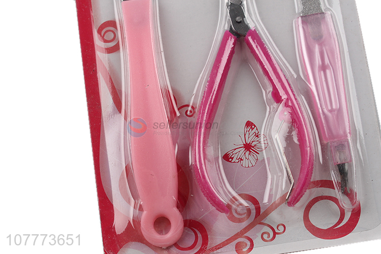 Promotional 3 pieces manicure pedicure set callus scraper cuticle scissors set