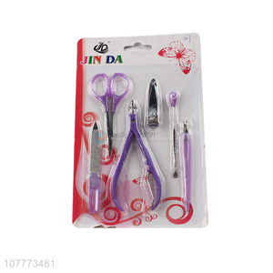 Low price 6 pieces beauty manicure set nail cutter ear pick cuticle cutter set