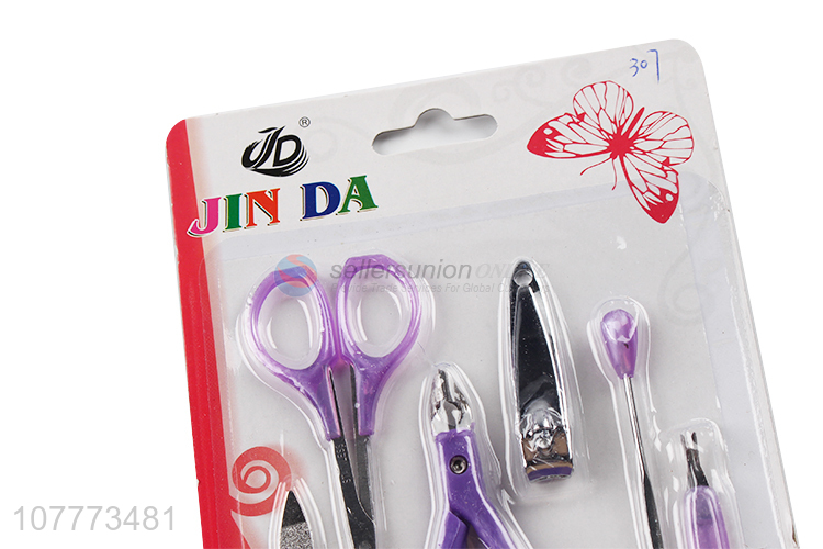Low price 6 pieces beauty manicure set nail cutter ear pick cuticle cutter set