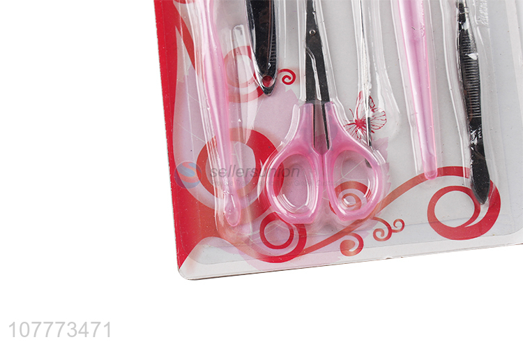 Wholesale 7 pieces beauty manicure set nail clipper eyebrow tweezers set