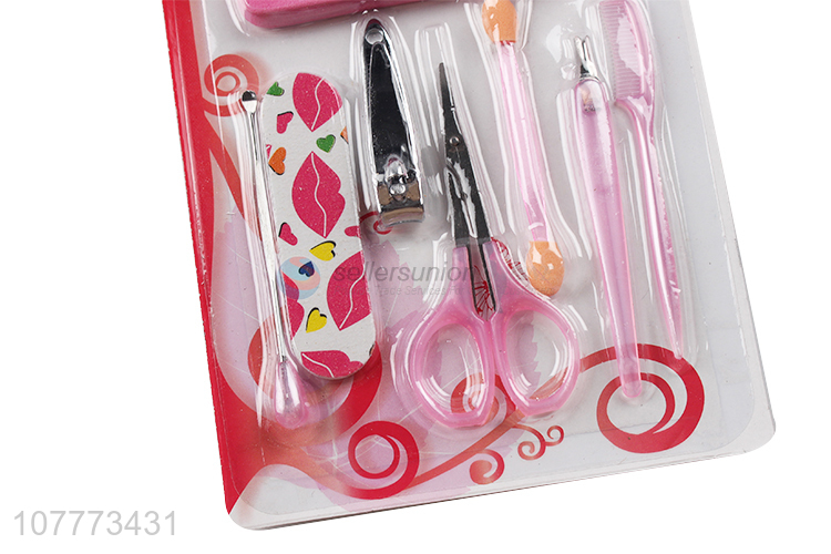New arrival 8 pieces beauty manicure set nail clipper eye shadow stick set