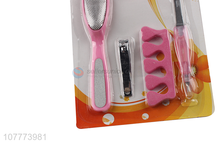 Promotional 5 pieces manicure pedicure set toe cleaning brush nail file set