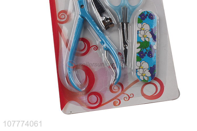 New arrival 4 pieces beauty manicure set nose scissors cuticle scissors set