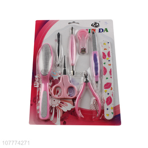Hot selling 8 pieces beauty manicure set nail cutter eyebrow tweezers set