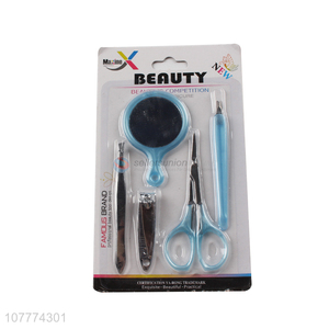 High quality 5 pieces beauty manicure set nail clipper eyebrow tweezers set