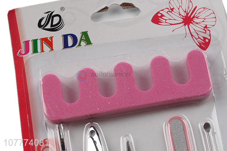 Factory price 6 pieces beauty manicure set nail clipper ear pick set