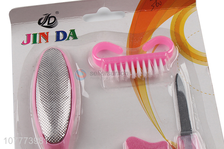 Promotional 5 pieces manicure pedicure set toe cleaning brush nail file set