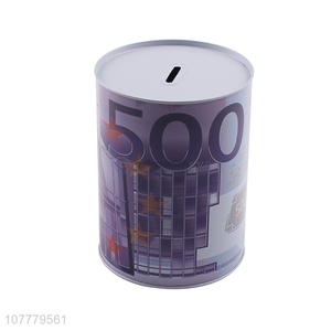 Wholesale Cylinder Tinplate Money Box Fashion Saving Pot