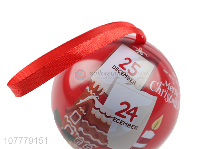 New Style Decorative Christmas Ball Round Tin Bix