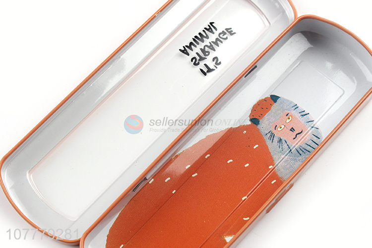 Wholesale Rectangle Tinplate Pencil Case Pencil Box With Window