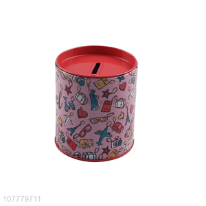 Modern Style Cylinder Piggy Bank Cheap Tin Money Box