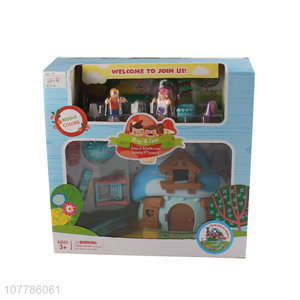 Best selling children pretend play toy plastic mushroom house toys