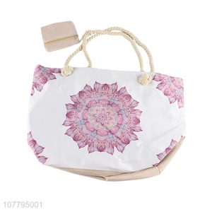 Custom <em>Ladies</em> Beach Bag Portable Tote Bag With Cute Coin <em>Purse</em>