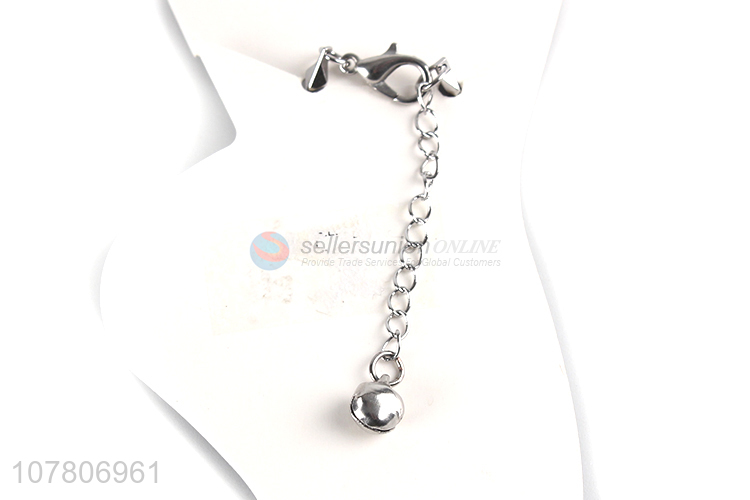Factory direct sale silver bell bead chain lady anklet