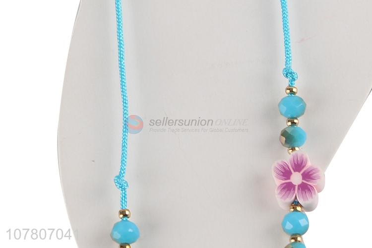 Good quality blue handmade shell braided anklet