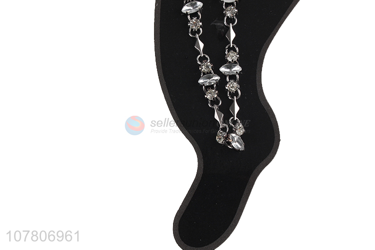 Factory direct sale silver bell bead chain lady anklet