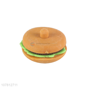Promotional items hamburger shaped eraser kawaii stationery for kids