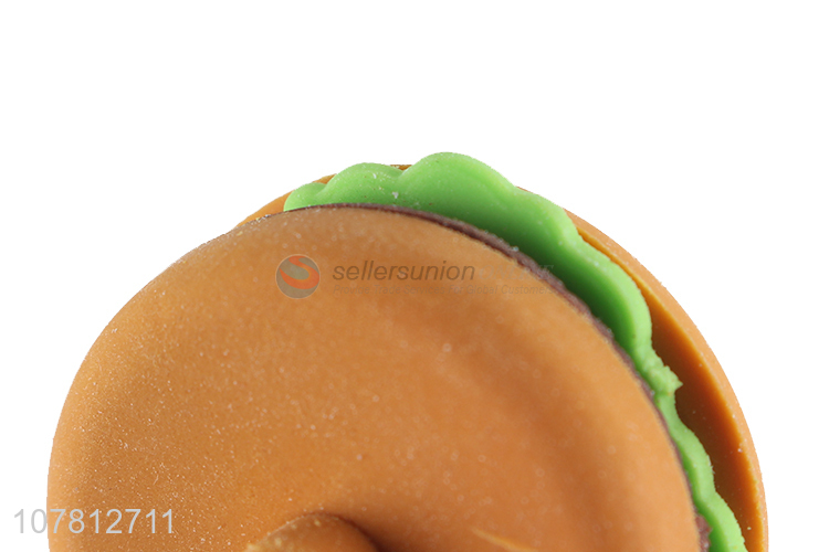 Promotional items hamburger shaped eraser kawaii stationery for kids