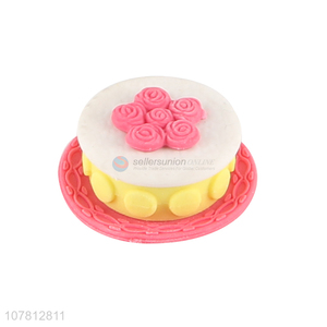 Latest product cake shaped eraser kawaii stationery for kids