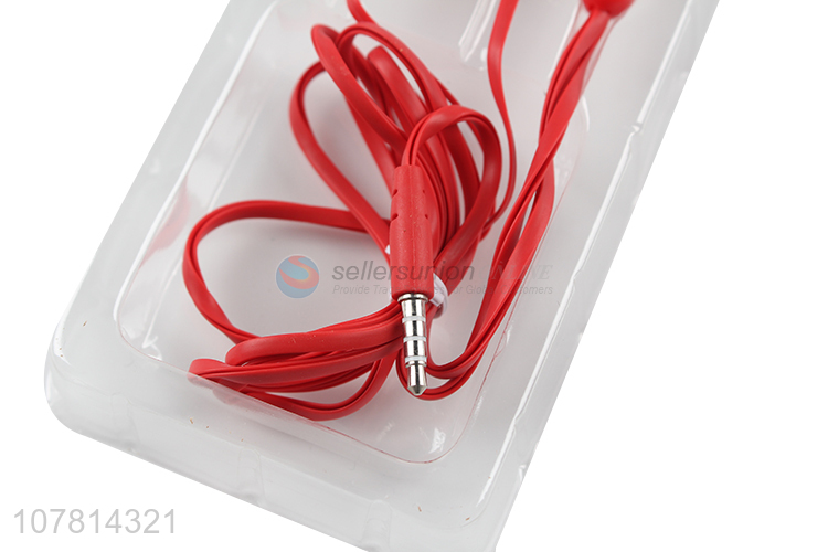 Wholesale red earphone in-ear bass wired earphone