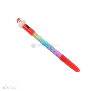 High quality durable santa claus quicksand gel pen with light