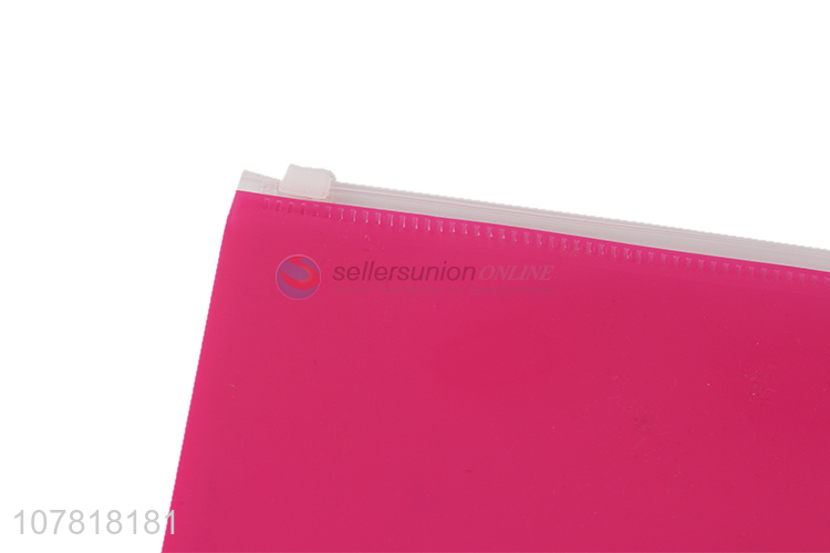 New style green solid color office folder with plastic zipper