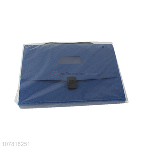Good quality blue large capacity snap button office folder