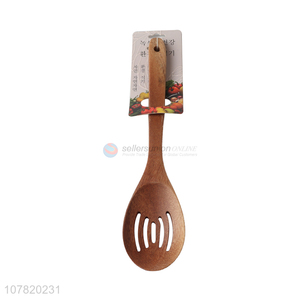 Good quality kitchen cooking tools wooden slotted spoon colander spoon