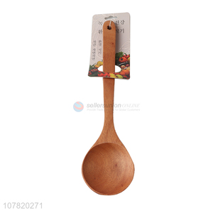 Cheap wholesale kitchen cookware wooden soup spoon cooking ladle