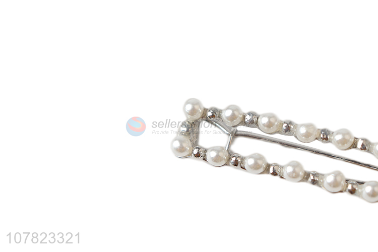 Factory direct sale ladies headdress pearl one word hairpin