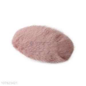 Good quality pink cute plush solid color hairpin for girls