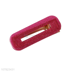 Simple fashion rose red duckbill clip girl bangs hairpin