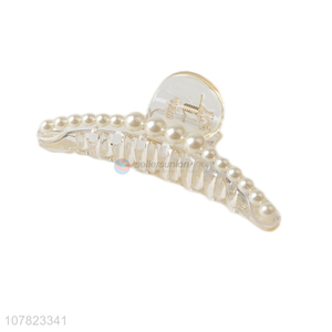 New design pearl hair clip wild shark catch clip for ladies