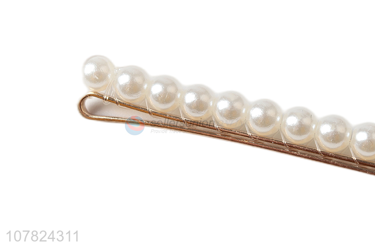 Hot selling temperament hairpin pearl hairpin for ladies