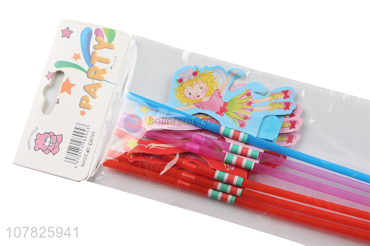 China factory multicolor drinking long plastic straw