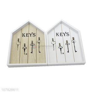 New arrival 4 hooks wooden key holder wall mounted key organizer