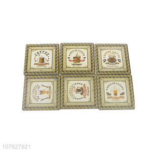 Hot products square mdf coffee cup holder custom teacup mats